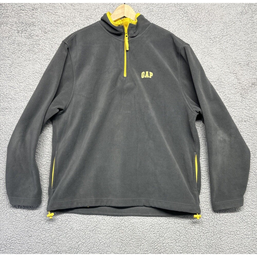 GAP Fleece Y2K Vintage Half-Zip Pull Over Jumper, Grey, Mens XL